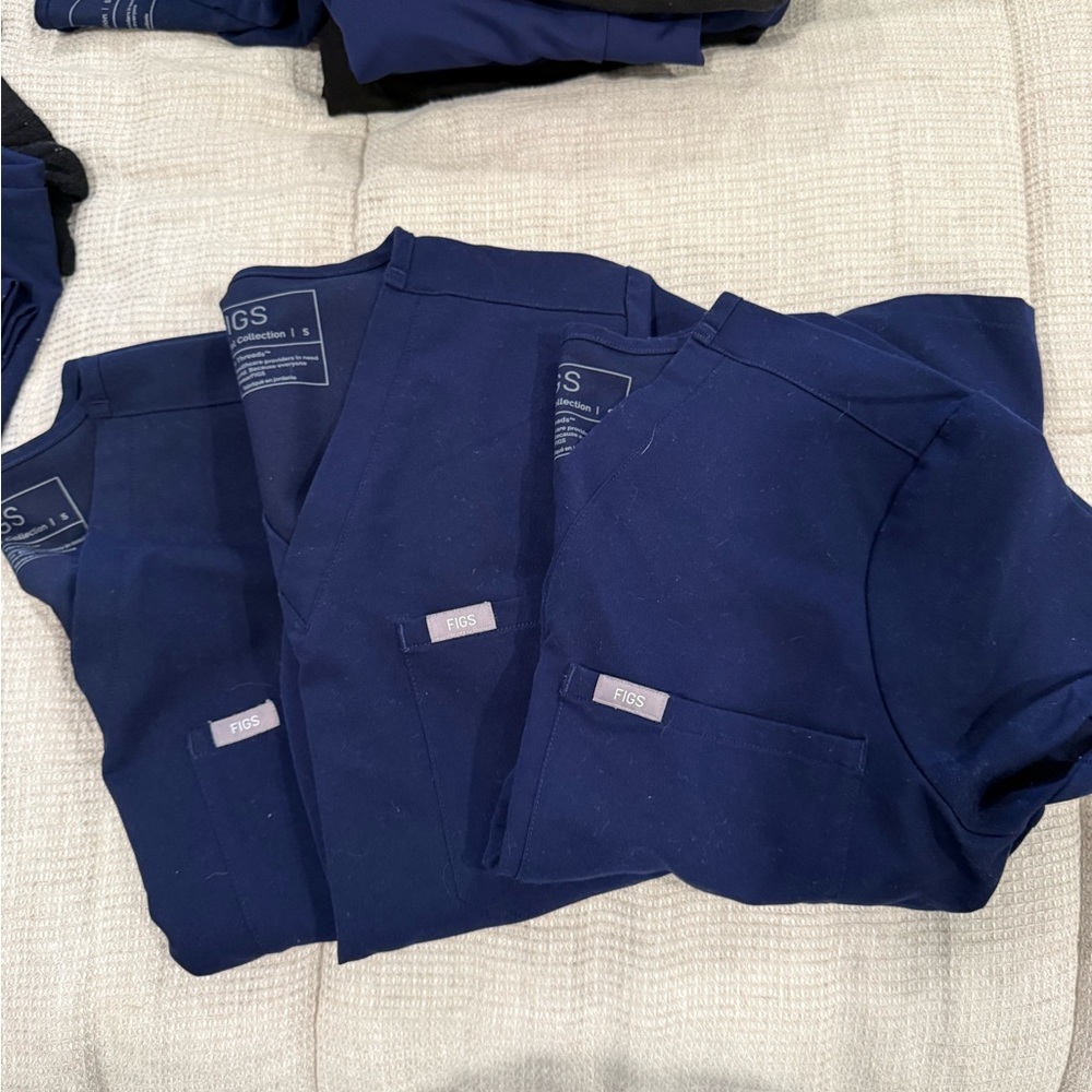 only one left Figs Navy Blue Catarina Scrub Tops